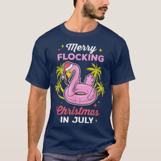 Camiseta Navidades En Bloqueo De Cerezos En Julio Flamingo