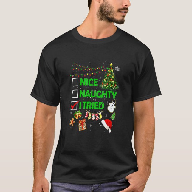 Camiseta Navidades En Ce Nau Ghty I Rie Xmas Ree L Ight Pa (Anverso)