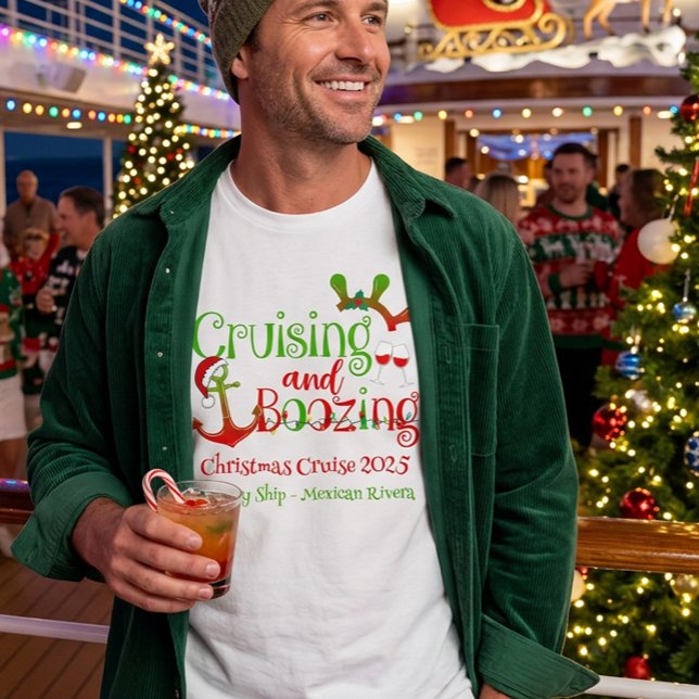 Camiseta Navidades en crucero y boozing divertidos (Subido por el creador)