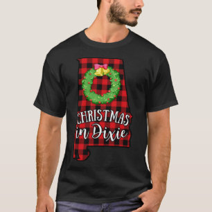 Camiseta Navidades en Dixie Alabama Red de búfalo en el sur