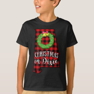 Camiseta Navidades en Dixie Alabama Red de búfalo en el sur