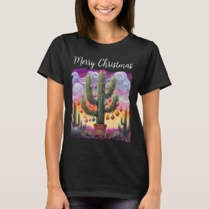 Camiseta Navidades en el desierto Saguaro Cactus al suroest