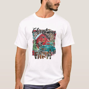 Camiseta Navidades En El Tractor De Granjas Santa Farmer Ch