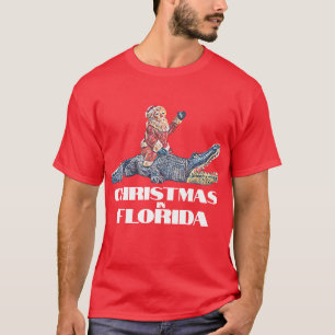 Camiseta Navidades en Florida Santa Claus montando Alligato