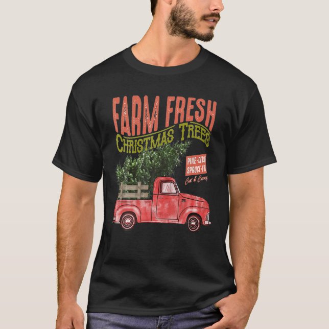 Camiseta Navidades En Granja Fresco Árbol De Navidad Vinata (Anverso)