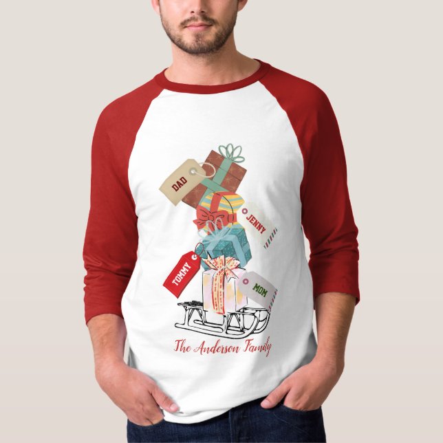 Camiseta Navidades en juego de la familia moderna Winter Sl (Anverso)