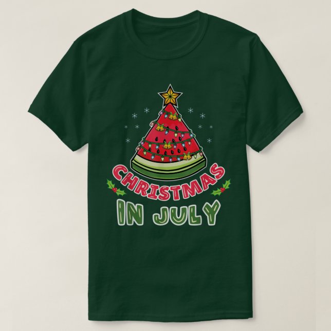 Camiseta Navidades En Julio Árbol De Navidad De La sandía (Diseño del anverso)