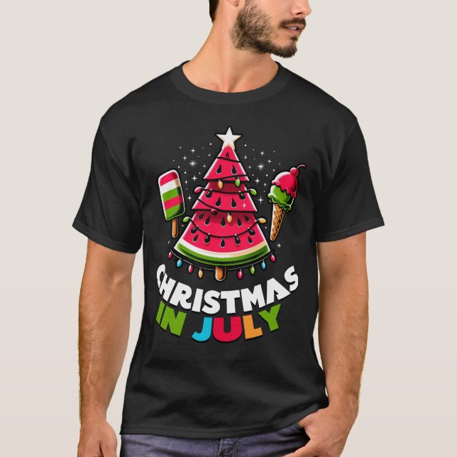 Camiseta Navidades En Julio Árbol De Pláceas De Agua De Ver (Anverso)