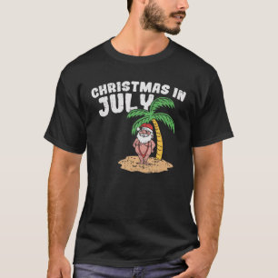 Camiseta Navidades En Julio Beach Santa Funny Summer Vacati