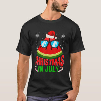 Camiseta Navidades En Julio Cel De Verano De La sandía Gafa