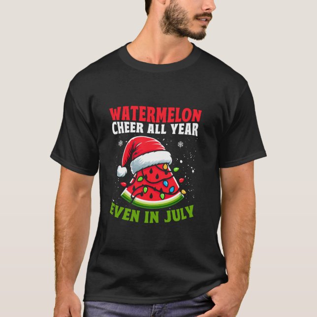 Camiseta Navidades en julio con luz de árbol de navidad en  (Anverso)