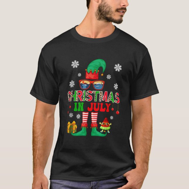 Camiseta Navidades En Julio Costume Elf Sungafas Beach Lov (Anverso)