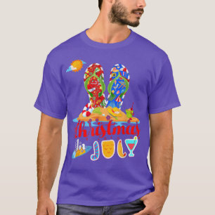 Camiseta Navidades En Julio Cute Flip Flops En La Cumbre De