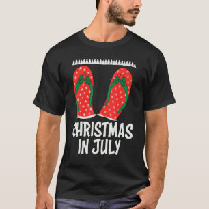 Camiseta Navidades En Julio Cute Flip Flops En La Cumbre De