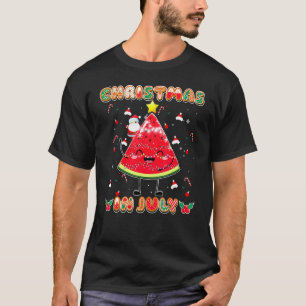 Camiseta Navidades En Julio Cute Watermelon Tree Santa Summ