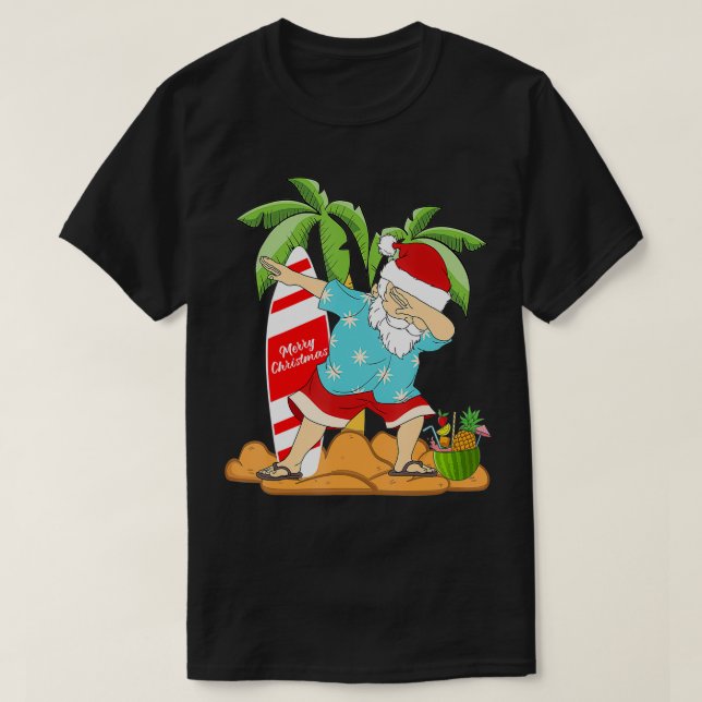 Camiseta Navidades En Julio Dabbing Santa Summer Watermelon (Diseño del anverso)