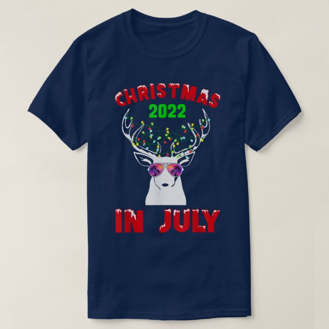 Camiseta Navidades En Julio De 2022 Nieve De Reno Merry San (Diseño del anverso)