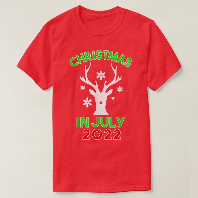 Camiseta Navidades En Julio De 2022 Nieve De Reno Merry San (Diseño del anverso)