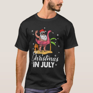 Camiseta Navidades En Julio De Flamingo Y Amante Hawai