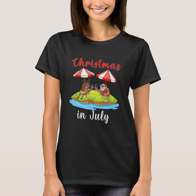 Camiseta Navidades En Julio De Mitad De Año Informe (Anverso)