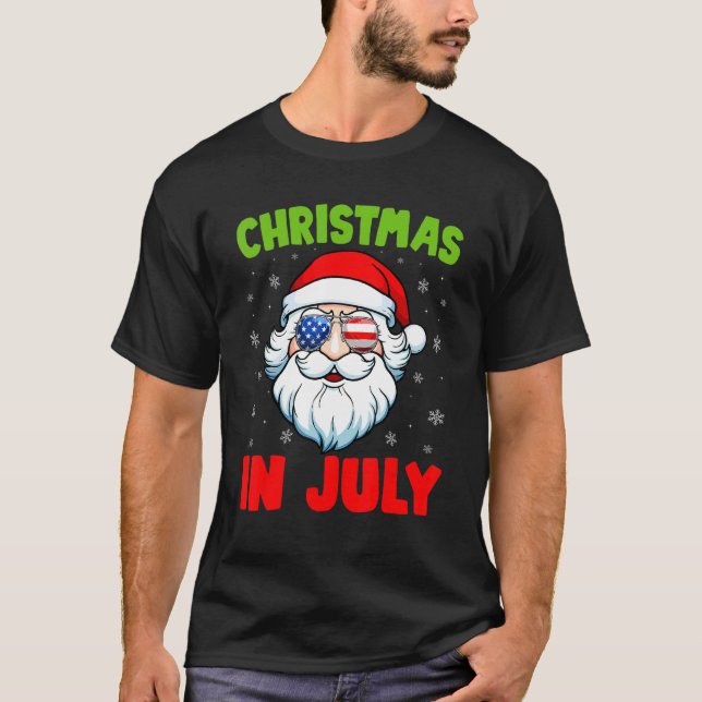 Camiseta Navidades En Julio De Santa Claus Natación En Vera (Anverso)