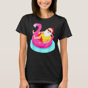 Camiseta Navidades En Julio De Santa Relajándose En Un Flo 