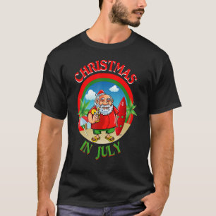 Camiseta Navidades En Julio De Santa Surfing Hawaii Beach M