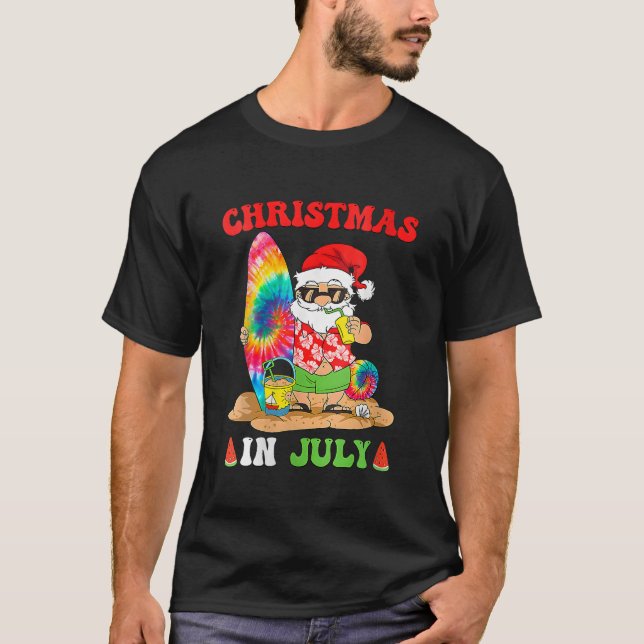Camiseta Navidades En Julio De Santa Tie Dye Summer Surf (Anverso)