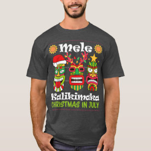 Camiseta Navidades En Julio De Santa Tiki De Hawái Mele Kal