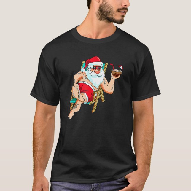 Camiseta Navidades En Julio De Vacaciones En Playa Santa Su (Anverso)