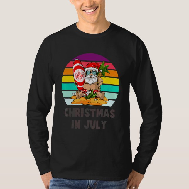 Camiseta Navidades En Julio De Vacaciones En Playa Santa Su (Anverso)
