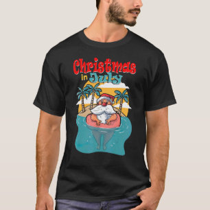 Camiseta Navidades En Julio De Verano Santa Palm Tree Sun B