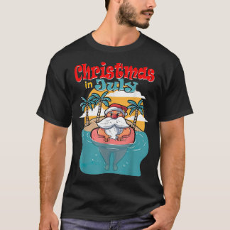 Camiseta Navidades En Julio De Verano Santa Palm Tree Sun B
