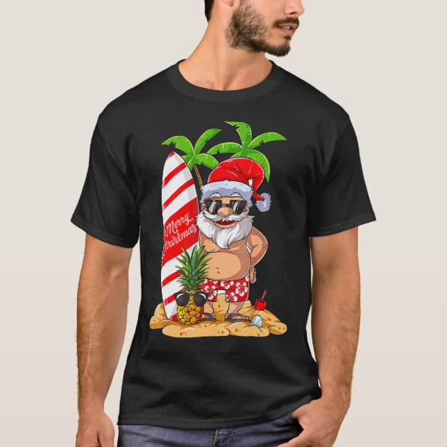 Camiseta Navidades En Julio Del Cherrillo De Surf De Santa  (Anverso)