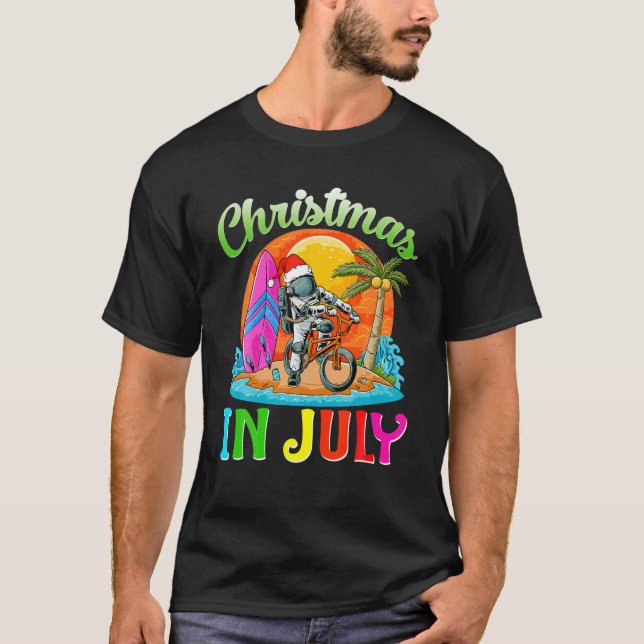 Camiseta Navidades En Julio Del Gorra Astronauta Santa Summ (Anverso)