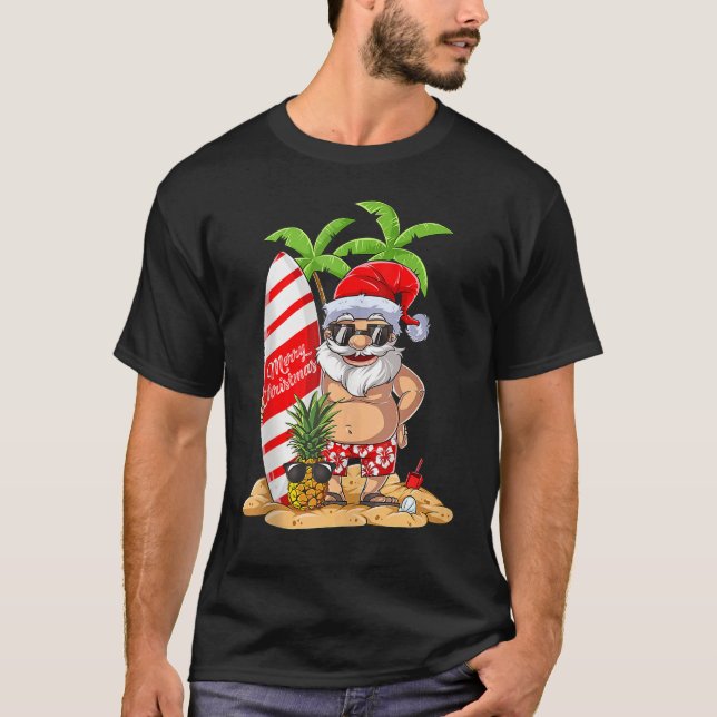 Camiseta Navidades En Julio Del Surf De Santa Surf En Hawái (Anverso)