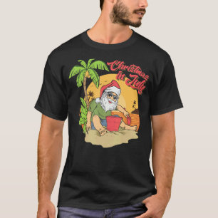 Camiseta Navidades En Julio Del Verano De Santa Claus Beach