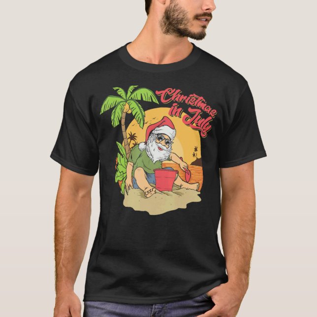 Camiseta Navidades En Julio Del Verano De Santa Claus Beach (Anverso)