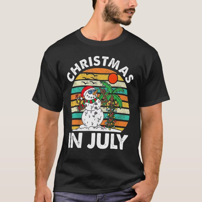 Camiseta Navidades En Julio Derritiendo La Renta De Verano  (Anverso)