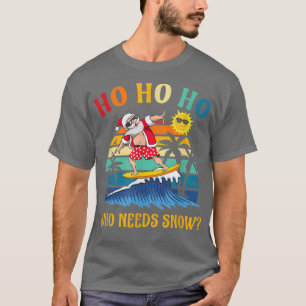 Camiseta Navidades En Julio Divertido Santa Surfing Summer 