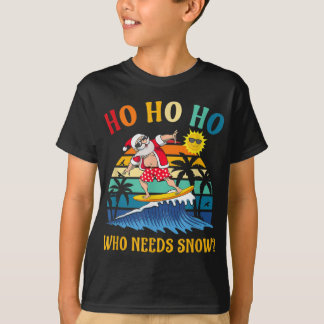 Camiseta Navidades En Julio Divertido Santa Surfing Summer 
