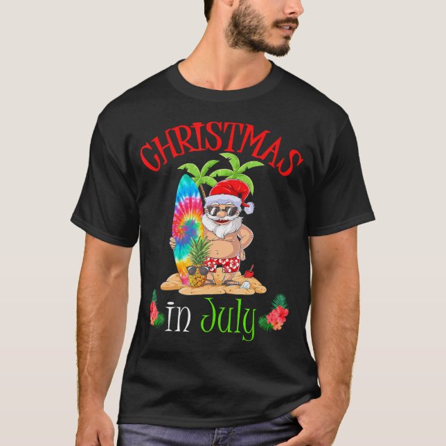 Camiseta Navidades En Julio En El Divertido Verano Del Surf (Anverso)