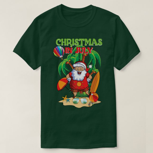 Camiseta Navidades en julio en la divertida Cumbre de Surf  (Diseño del anverso)