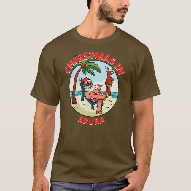 Camiseta Navidades en julio en la playa de Aruba  (Anverso)