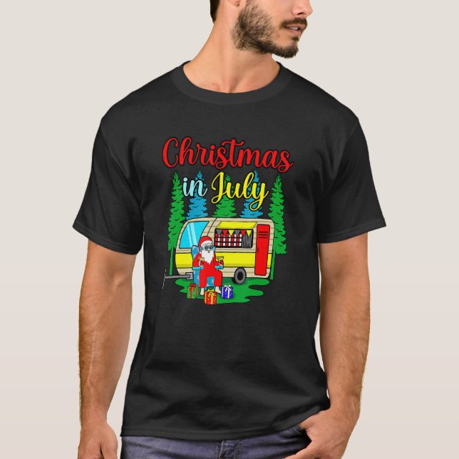 Camiseta Navidades En Julio En Santa Camping En La Va De Ha (Anverso)