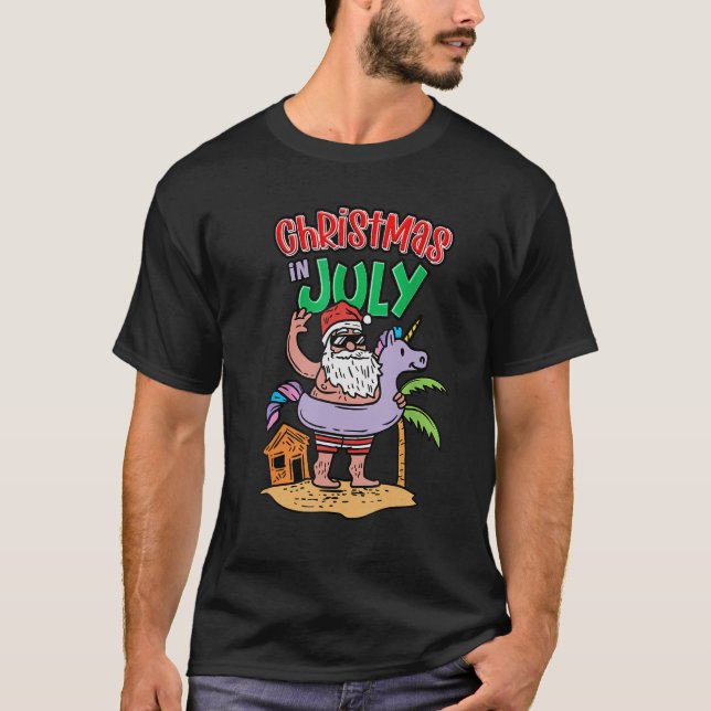 Camiseta Navidades En Julio En Verano De La Flotación De Sa (Anverso)