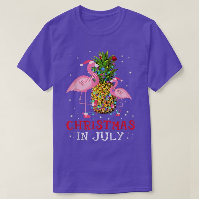 Camiseta Navidades en julio en verano divertida Flamingo Pi (Diseño del anverso)