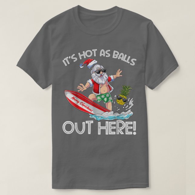 Camiseta Navidades En Julio Está Caliente Como Bolas De Hol (Diseño del anverso)