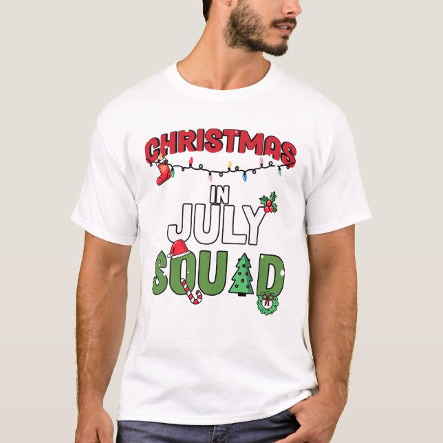 Camiseta Navidades En Julio Fiesta De Nochebuena De Cumplea (Anverso)