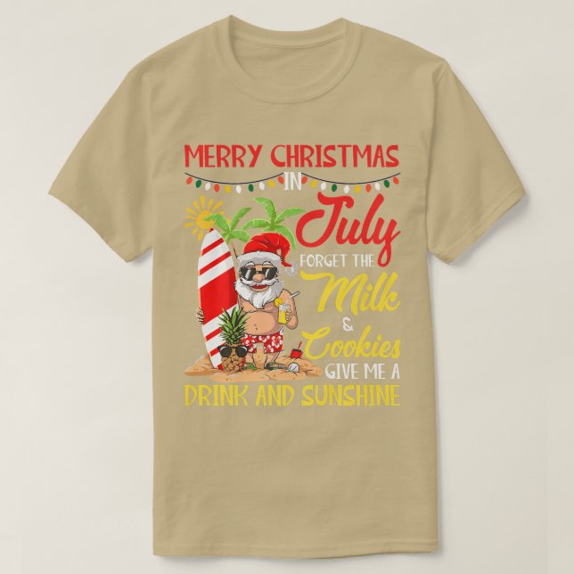 Camiseta Navidades En Julio Fiesta De Piscina Santa Beber V (Diseño del anverso)